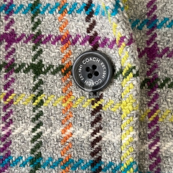 🎉Host Pick!🎉Coach 100% Wool Plaid Women's Pea Coat - Picture 4 of 10